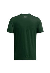 Under Armour - T-shirt Męski Logo. Kolor: zielony. Sport: turystyka piesza