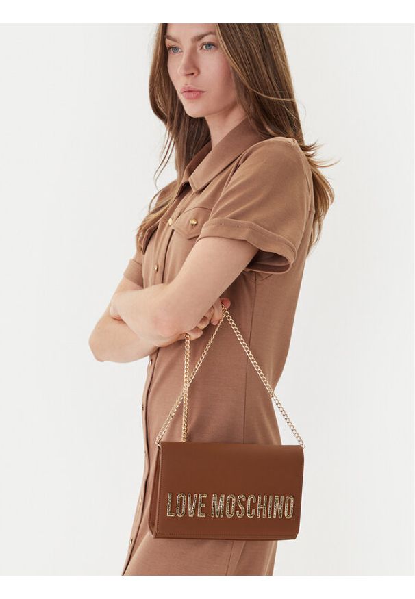 Love Moschino - LOVE MOSCHINO Torebka JC4121PP0NKD020A Brązowy. Kolor: brązowy. Materiał: skórzane