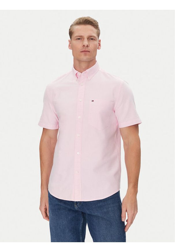 TOMMY HILFIGER - Tommy Hilfiger Koszula Heritage MW0MW36272 Różowy Regular Fit. Kolor: różowy. Materiał: bawełna