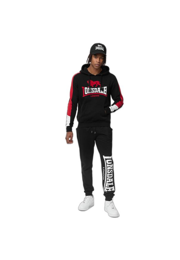 Bluza z kapturem Lonsdale Langwell. Typ kołnierza: kaptur. Kolor: czarny, biały, wielokolorowy