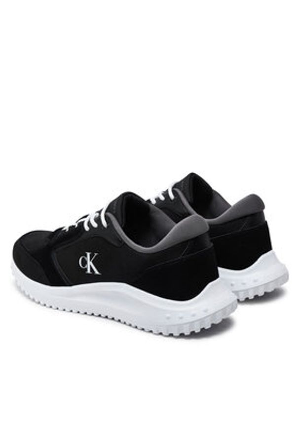 Calvin Klein Jeans Sneakersy Eva Runner Low Mg Wmm YM0YM01145 Czarny. Kolor: czarny. Materiał: skóra