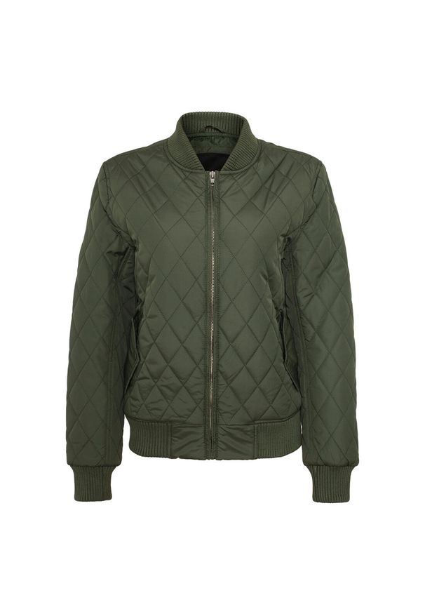 Urban Classics - Damska parka Urban Classic Diamond Nylon Parka. Kolor: zielony. Materiał: nylon. Sezon: zima