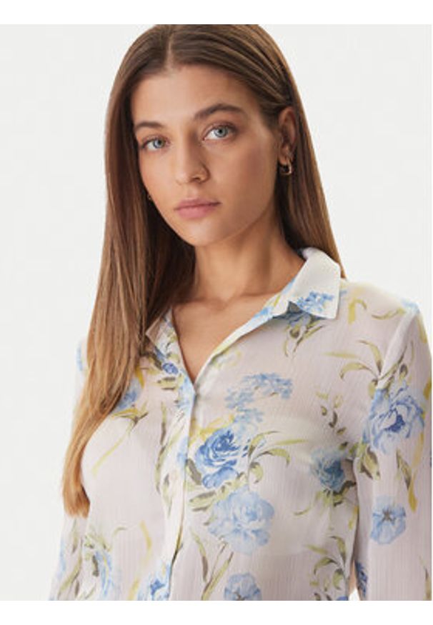 Guess Koszula W6RH73 WDW82 Biały Regular Fit. Kolor: biały. Materiał: syntetyk