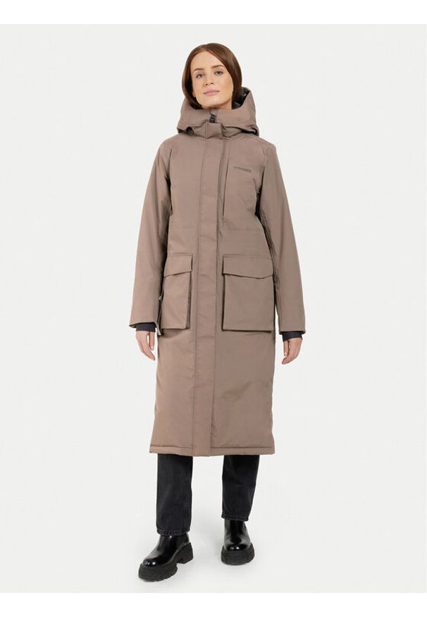 Didriksons Parka Leya 504846 Brązowy Relaxed Fit. Kolor: brązowy. Materiał: syntetyk