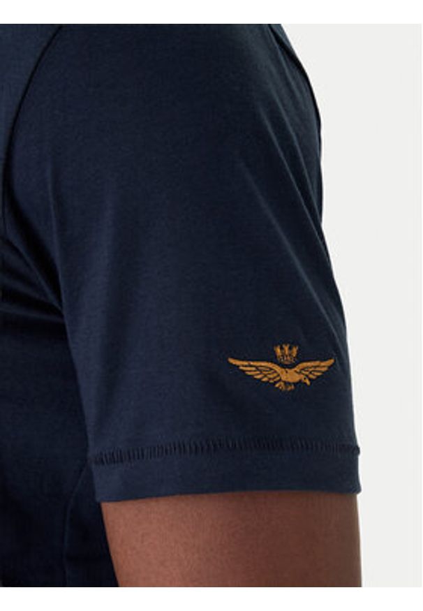 Aeronautica Militare T-Shirt 261TS2538UJ00727 Granatowy Regular Fit. Kolor: niebieski. Materiał: bawełna