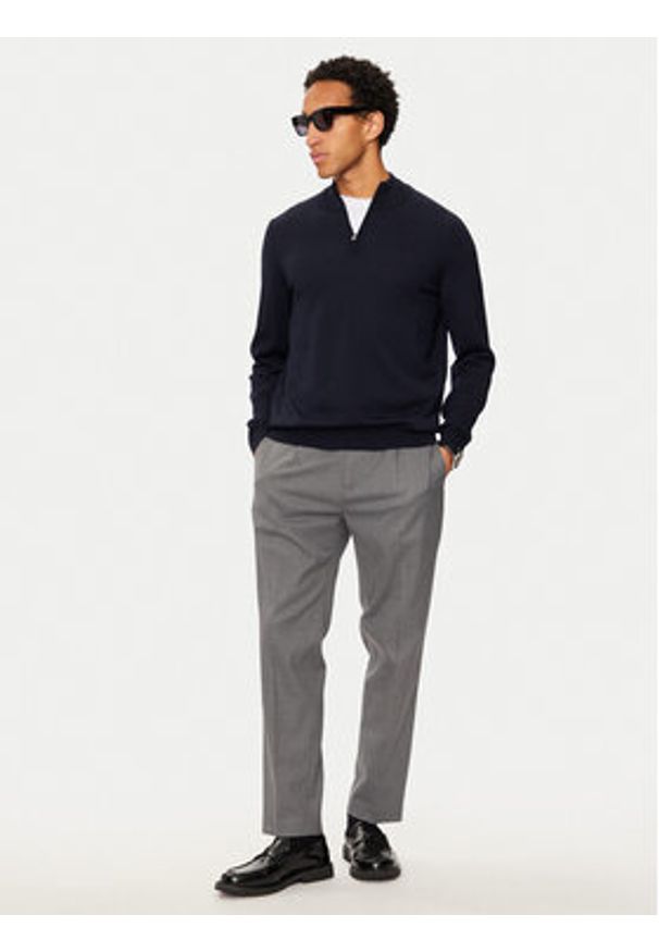 BOSS - Boss Sweter Ebenji 50528300 Granatowy Regular Fit. Kolor: niebieski. Materiał: wełna