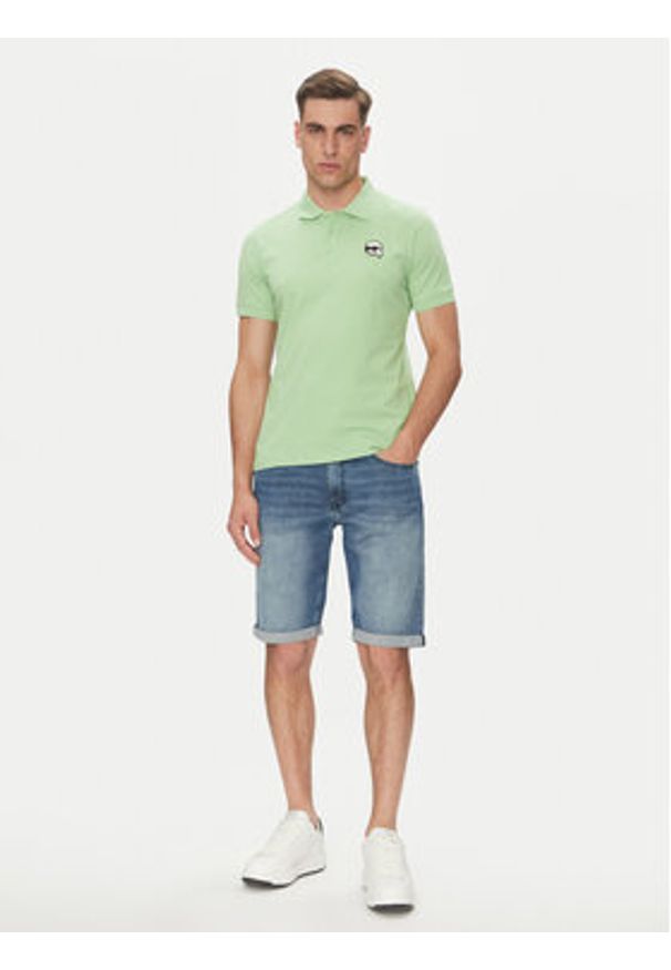 Karl Lagerfeld - KARL LAGERFELD Polo 745710 552224 Zielony Regular Fit. Typ kołnierza: polo. Kolor: zielony. Materiał: bawełna
