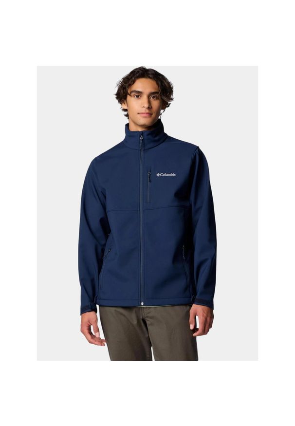 columbia - Kurtka Softshell Męska Columbia Ascender. Kolor: niebieski. Materiał: softshell. Sport: turystyka piesza