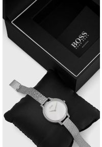 BOSS zegarek 1502558 damski kolor srebrny. Kolor: srebrny. Materiał: materiał #4