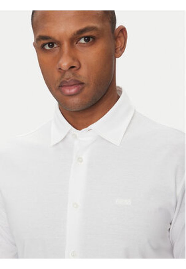 BOSS Koszula Mysoft 50519748 Biały Slim Fit. Kolor: biały. Materiał: bawełna