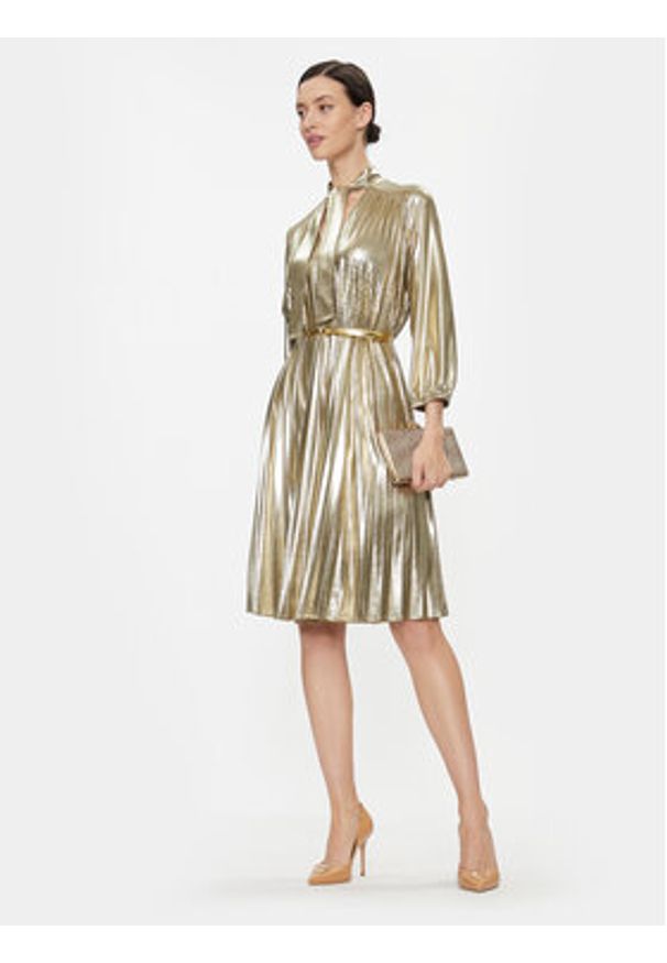 Marella Sukienka koktajlowa Circo 2336260338200 Złoty Regular Fit. Kolor: złoty. Materiał: syntetyk. Styl: wizytowy