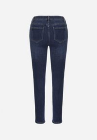 Born2be - Niebieskie Jeansy z Domieszką Wiskozy o Kroju Skinny z Regularnym Stanem Zenisa. Okazja: na co dzień. Kolor: niebieski. Styl: casual #3