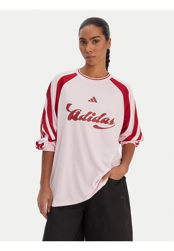 Adidas - adidas Bluzka House Of Tiro JY7640 Różowy Loose Fit. Kolor: różowy. Materiał: syntetyk