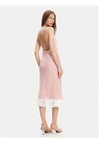 STAUD Sukienka letnia Palo R25S2283LN Różowy Regular Fit. Kolor: różowy. Materiał: len. Sezon: lato