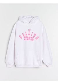 Sinsay - Bluza z nadrukiem The Rolling Stones - kremowy. Kolor: kremowy. Wzór: nadruk