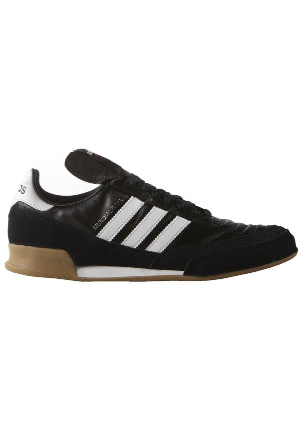 Buty halowe do piłki nożnej dla dorosłych Adidas Mundial Goal. Kolor: czarny, biały, wielokolorowy. Materiał: kauczuk, skóra