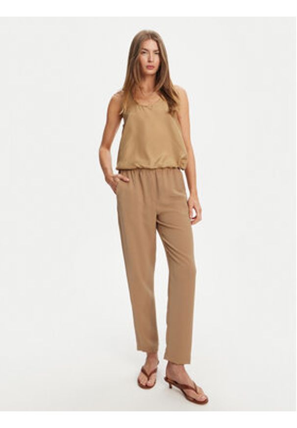 Marella Top Meana 2513161045 Beżowy Regular Fit. Kolor: beżowy. Materiał: jedwab