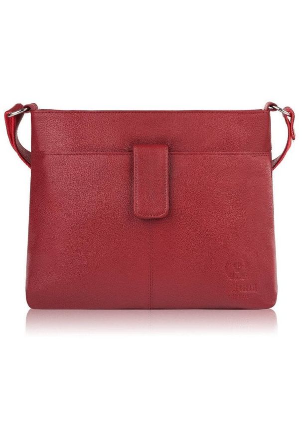 PAOLO PERUZZI - Listonoszka skórzana włoska Paolo Peruzzi E-27-RD czerwony. Kolor: czerwony. Materiał: skóra