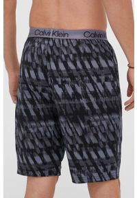 Calvin Klein Underwear szorty piżamowe męskie kolor czarny wzorzysta. Kolor: czarny. Materiał: tkanina, poliester #2