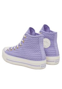 Converse Trampki Chuck Taylor All Star Lift Platform Knit Kadın Mor A13644C Fioletowy. Kolor: fioletowy. Materiał: materiał. Obcas: na platformie #4