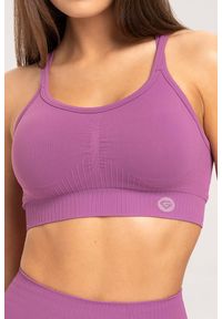 GYM GLAMOUR - Stanik fitness cardio damski Gym Glamour push up 2.0. Kolor: niebieski. Rodzaj stanika: push-up. Sport: fitness