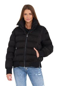 Blauer USA - BLAUER Czarna damska plisowana kurtka, Rozmiar XL. Kolor: czarny #7