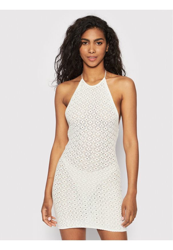 Glamorous Sukienka letnia AN4217 Biały Slim Fit. Kolor: biały. Materiał: bawełna. Sezon: lato