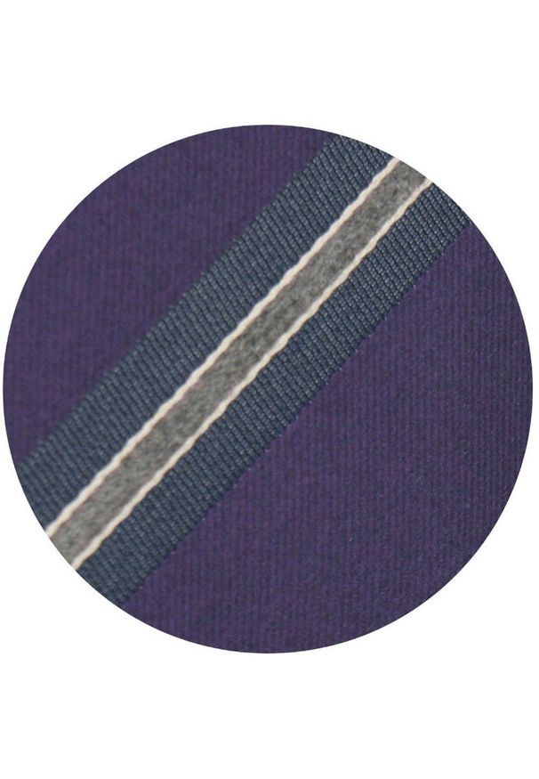 Klasyczny Krawat Klubowy - Alties - Fiolet w Prążek. Materiał: tkanina. Wzór: prążki. Styl: klasyczny