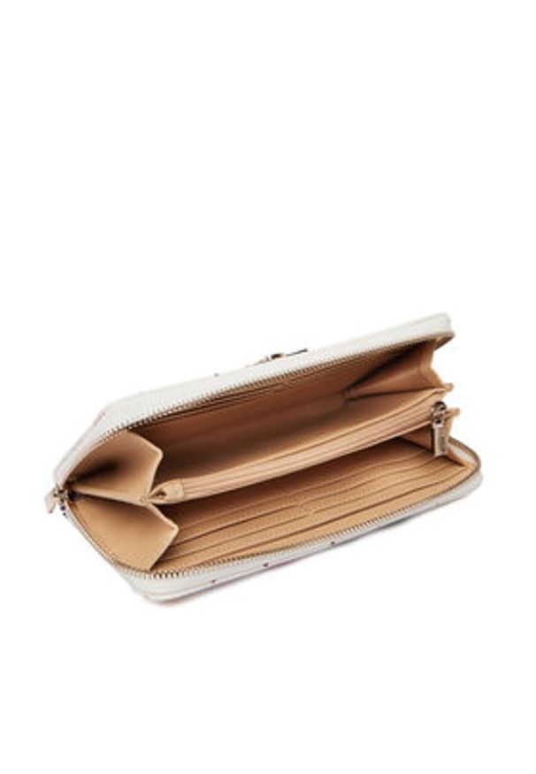 Guess Portfel Emelie Logo Slg SWGP99 28146 Biały. Kolor: biały. Materiał: skóra