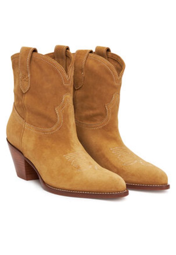 Polo Ralph Lauren Botki 818908754002 Brązowy. Kolor: brązowy. Materiał: skóra, zamsz