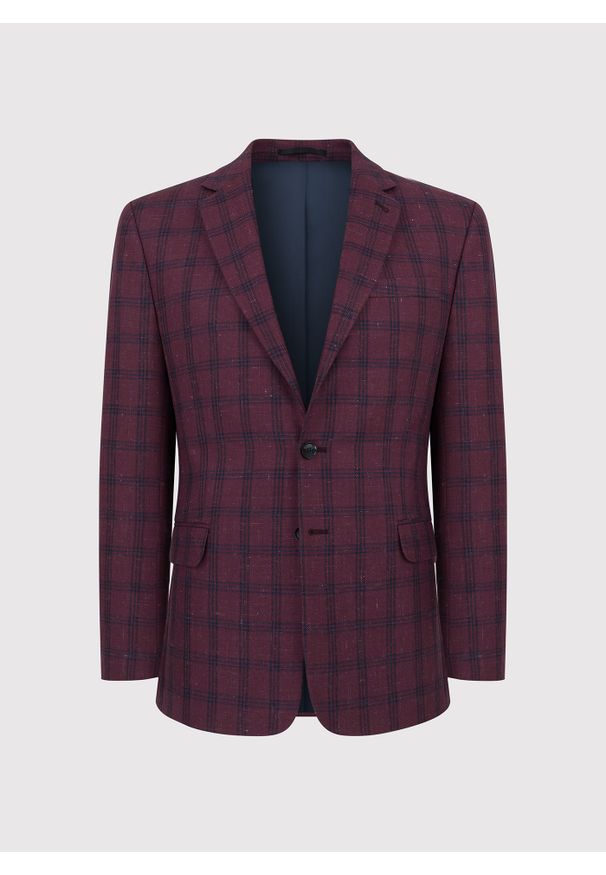 Pako Lorente - PAKO LORENTE – Bordowa marynarka casualowa. Okazja: na co dzień. Kolor: czerwony. Materiał: wełna, bawełna, len. Styl: casual