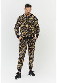 MOSCHINO Męskie spodnie dresowe w złote łańcuchy, Rozmiar S. Kolor: czarny. Materiał: dresówka #2