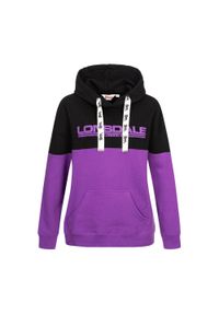 Bluza damska z kapturem Lonsdale Wardie. Typ kołnierza: kaptur. Kolor: czarny, fioletowy, wielokolorowy #1
