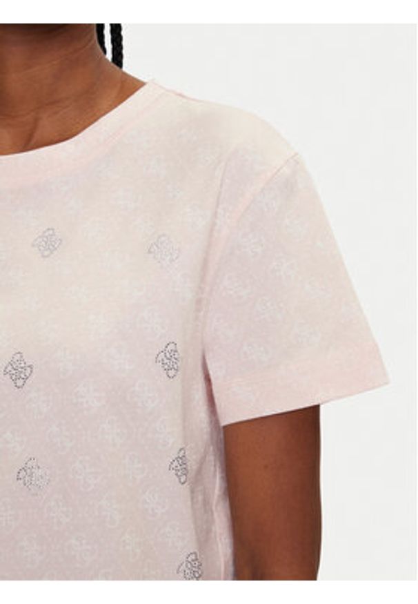 Guess T-Shirt V5GI16 I3Z14 Różowy Regular Fit. Kolor: różowy. Materiał: bawełna