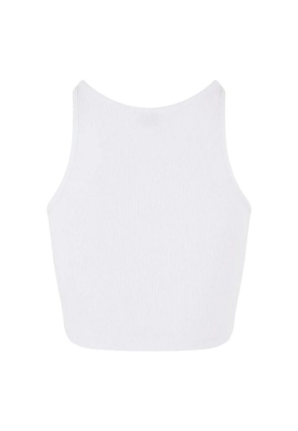 Urban Classics - Top Damski / Damski Z Prążkowanej Bawełny Organicznej. Kolor: biały. Materiał: bawełna, prążkowany
