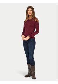 only - ONLY Sweter Venice 15333989 Bordowy Regular Fit. Kolor: czerwony. Materiał: wiskoza