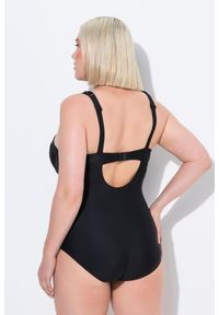 ULLA POPKEN - Damski Strój kąpielowy fiszbiny miękkie miseczki regulowane ramiączka. Kolekcja: plus size. Kolor: czarny. Materiał: elastan, poliamid, materiał