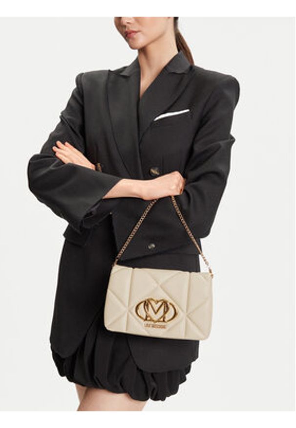 Love Moschino - LOVE MOSCHINO Torebka JC4043PP1NLC0110 Beżowy. Kolor: beżowy. Materiał: skórzane