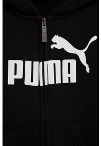 Puma bluza dziecięca kolor czarny z kapturem. Okazja: na co dzień. Typ kołnierza: kaptur. Kolor: czarny. Materiał: dzianina. Styl: casual #2