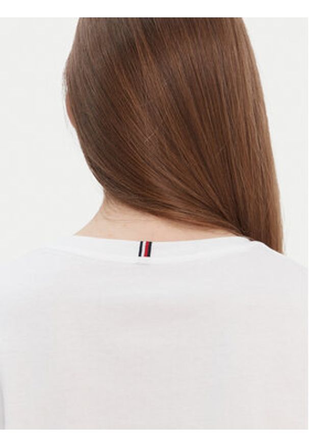 TOMMY HILFIGER - Tommy Hilfiger T-Shirt Heritage V-Neck Tee WW0WW24969 Biały Regular Fit. Kolor: biały. Materiał: bawełna