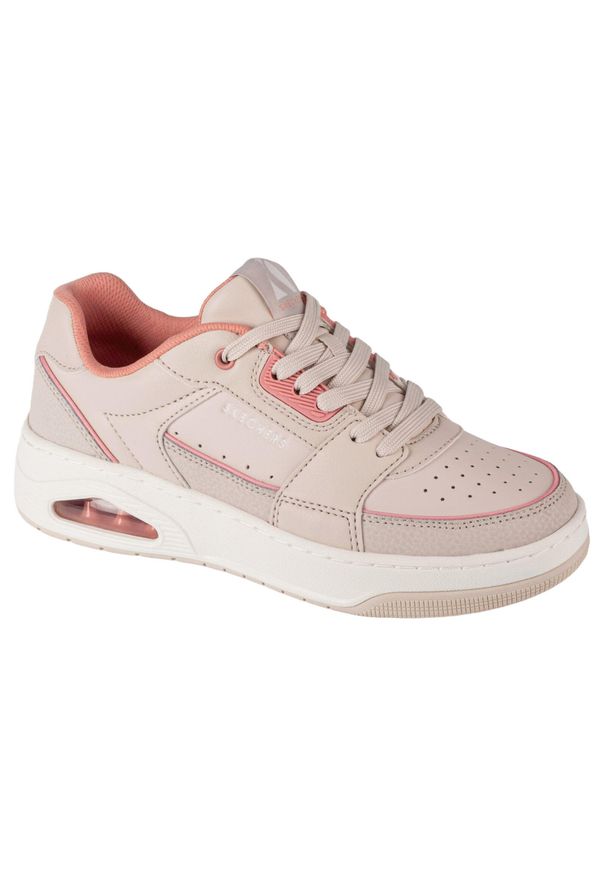 skechers - Buty sportowe Sneakersy damskie, Skechers Uno Court - Courted Style. Kolor: pomarańczowy. Materiał: syntetyk, tkanina, skóra, materiał. Model: Skechers Sport. Sport: turystyka piesza