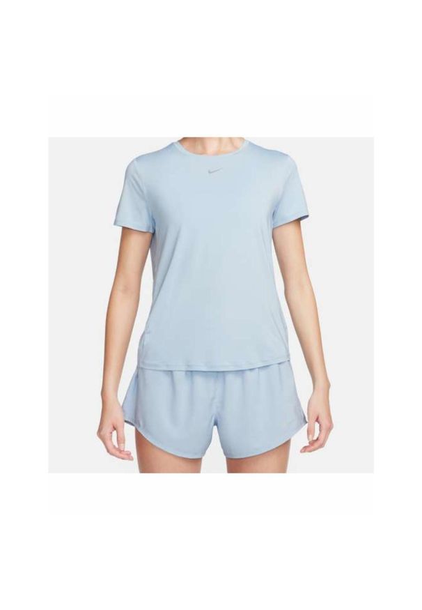Koszulka do biegania damska Nike One Classic Dri-Fit. Kolor: niebieski. Technologia: Dri-Fit (Nike). Sport: fitness