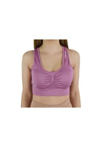Gym Hero - Biustonosz sportowy damski GymHero Miami Cute Bra. Kolor: fioletowy. Materiał: poliamid, elastan. Sport: fitness