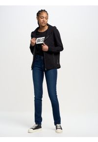 Big-Star - Koszulka damska z nadrukiem czarna Oneidasa 906. Kolor: czarny. Materiał: jeans. Wzór: nadruk. Styl: klasyczny, sportowy
