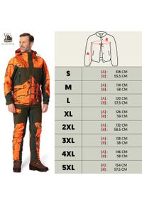 TAGART - Kurtka myśliwska Thunder Thermo 4 z kamuflażem i membraną. Kolor: pomarańczowy. Sport: outdoor