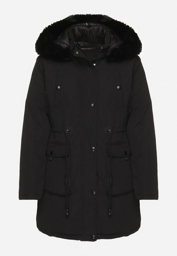 Born2be - Czarna Kurtka Dwustronna z Kapturem Parka z Pikowaną Podszewką Rinnelle. Okazja: do pracy. Typ kołnierza: kaptur. Kolekcja: plus size. Kolor: czarny. Materiał: jeans. Wzór: gładki. Sezon: jesień. Styl: elegancki