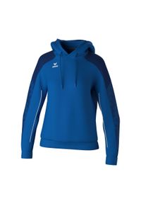 ERIMA - Bluza damska z kapturem Erima Evo Star. Typ kołnierza: kaptur. Kolor: niebieski. Materiał: materiał, polar. Długość rękawa: raglanowy rękaw. Sezon: zima #1