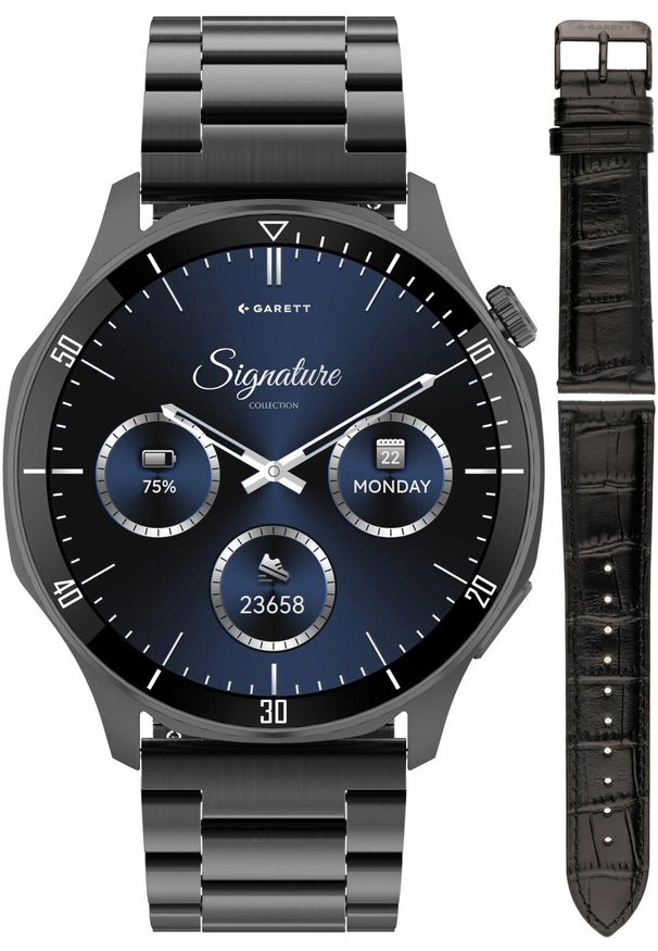 GARETT - Smartwatch Garett Smartwatch męski Garett 5904238485149 czarny bransoleta. Rodzaj zegarka: smartwatch. Kolor: czarny