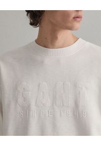 GANT - Biała bluza z monochromatycznym logo Relaxed Fit. Kolor: biały. Materiał: bawełna. Długość rękawa: długi rękaw. Długość: długie #3