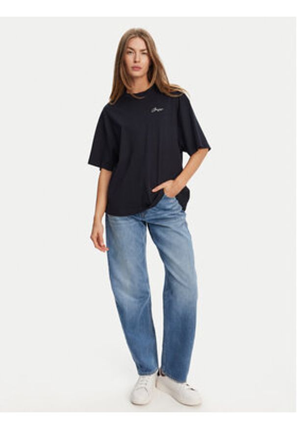 BOSS T-Shirt C_Eboyfriend_4 50540441 Granatowy Relaxed Fit. Kolor: niebieski. Materiał: bawełna